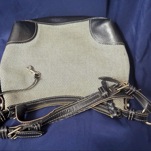 Dooney & Bourke Black, White & Tan Leather & Canvas Purse - Picture 5 of 16